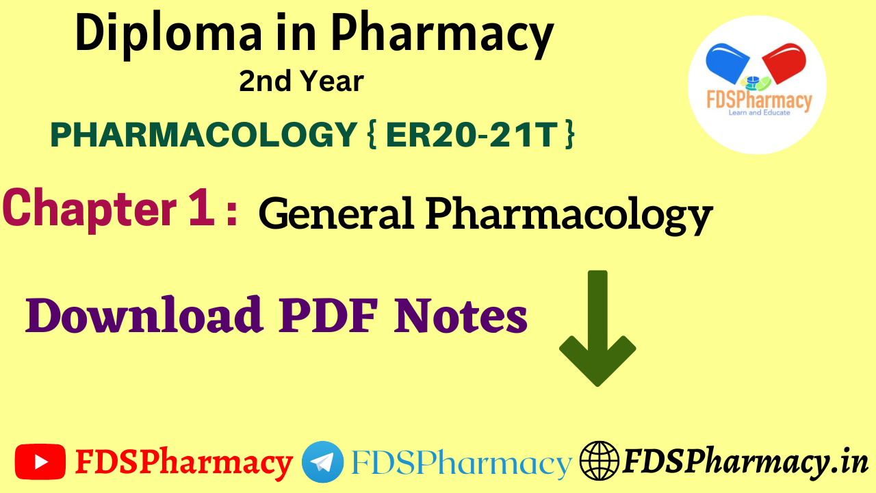 Pharmacology Chapter 1 Notes - FDS Pharmacy