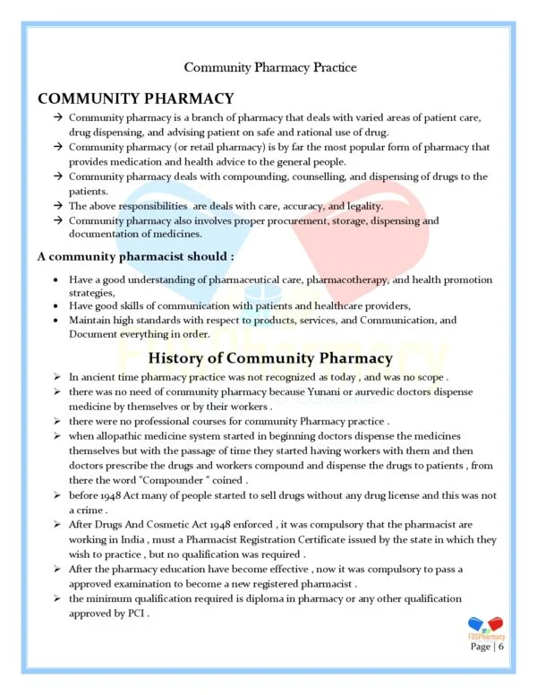 Community Pharmacy and Management Notes - Image 6