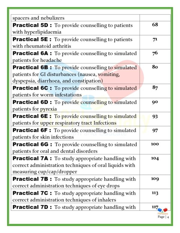 Community Pharmacy and Management Practical Manual - Image 4