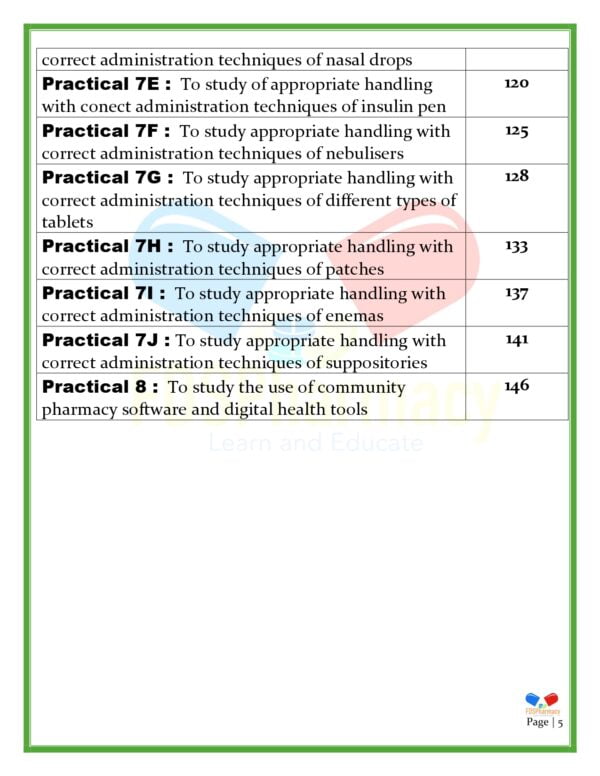 Community Pharmacy and Management Practical Manual - Image 5