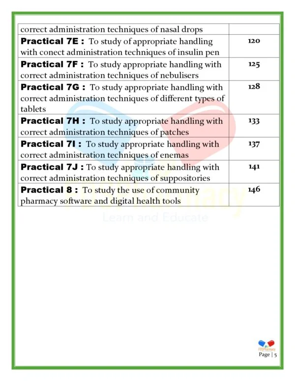 Community Pharmacy and Management Practical Manual - Image 5