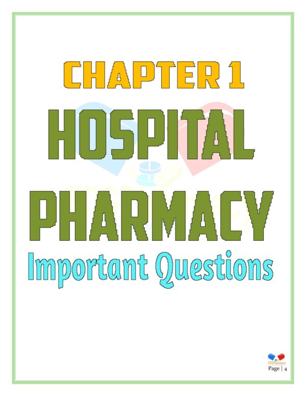 Hospital and Clinical Pharmacy Important Questions - Image 4