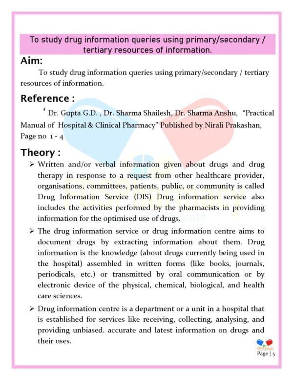 Hospital and Clinical Pharmacy Practical Manual - Image 5