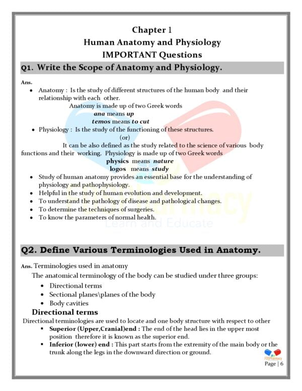 Human Anatomy and Physiology Important Questions - Image 6