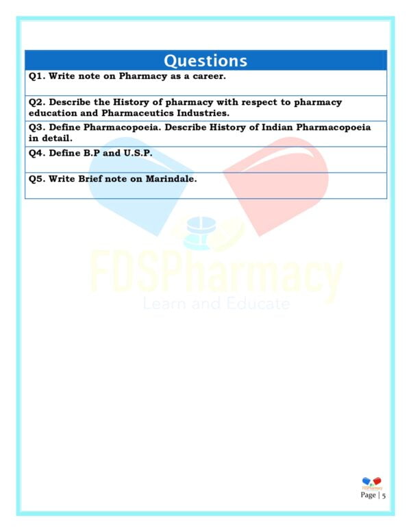 Pharmaceutics Important Questions - Image 5