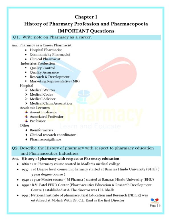 Pharmaceutics Important Questions - Image 6