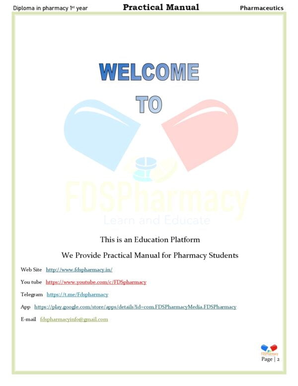 Pharmaceutics Practical Manual - Image 2