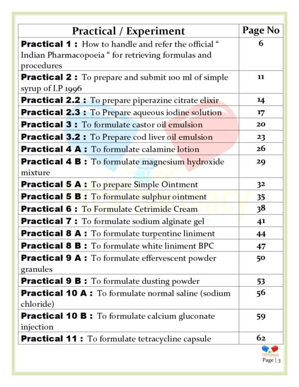 Pharmaceutics Practical Manual - Image 3