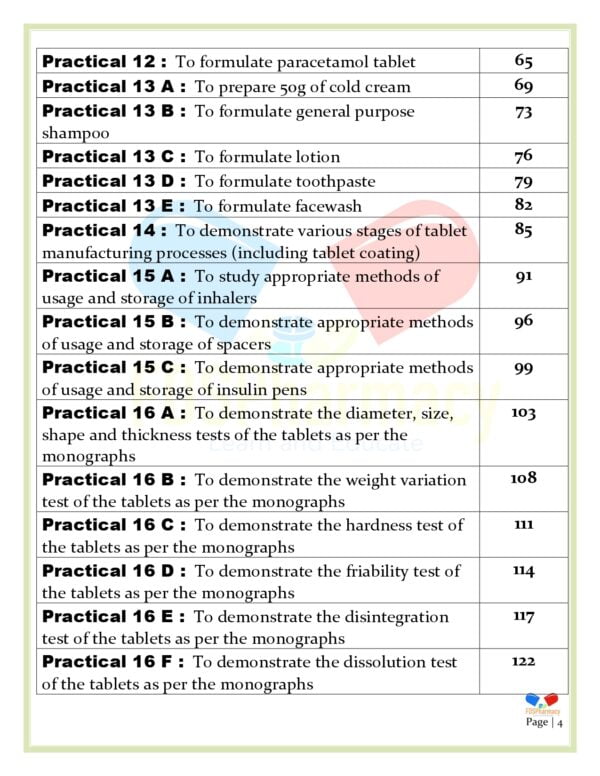 Pharmaceutics Practical Manual - Image 4