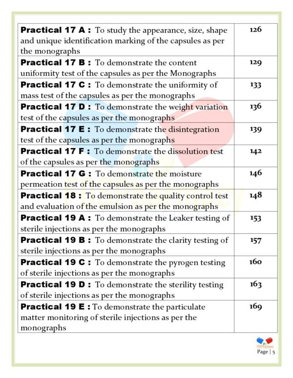 Pharmaceutics Practical Manual - Image 5