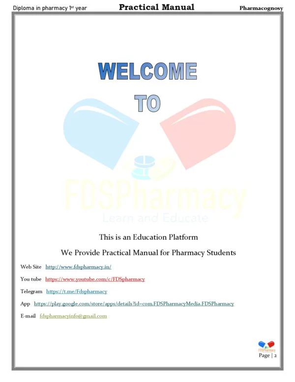 Pharmacognosy Practical Manual - Image 2