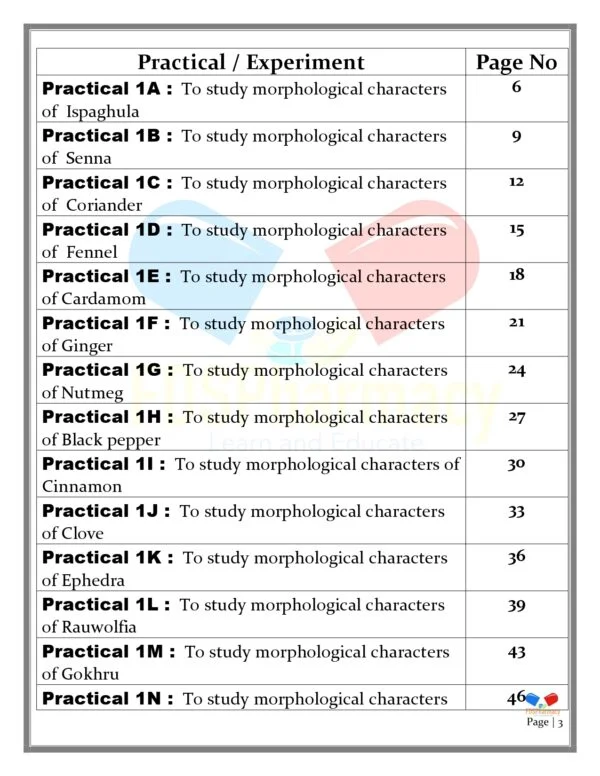 Pharmacognosy Practical Manual - Image 3