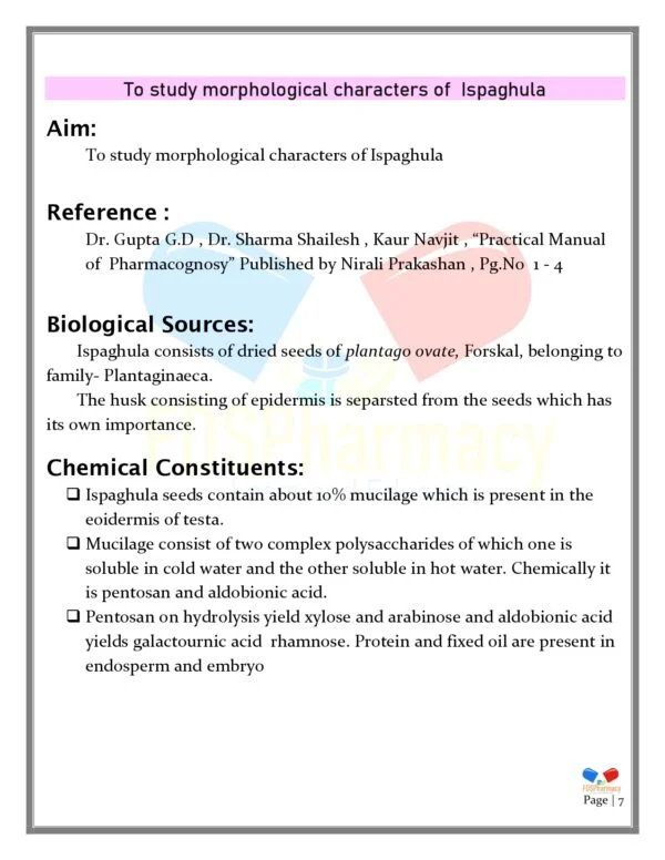 Pharmacognosy Practical Manual - Image 7