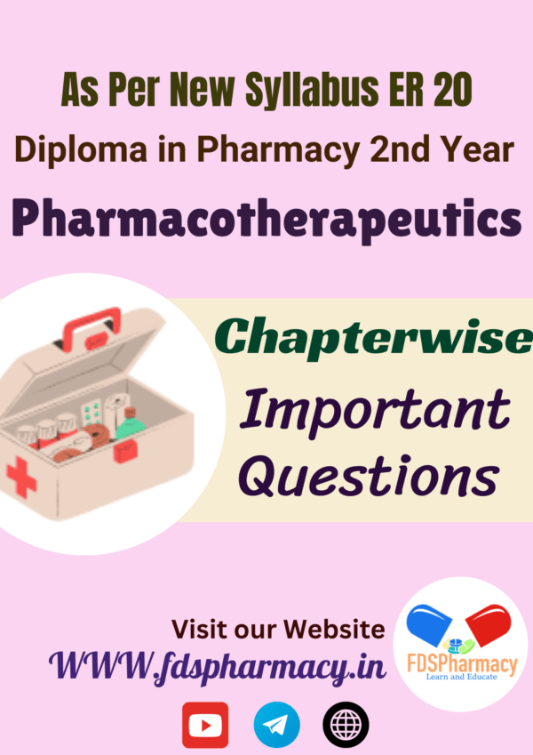 Pharmacotherapeutics Important Questions