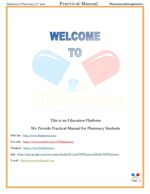 Pharmacotherapeutics Practical Manual - Image 2