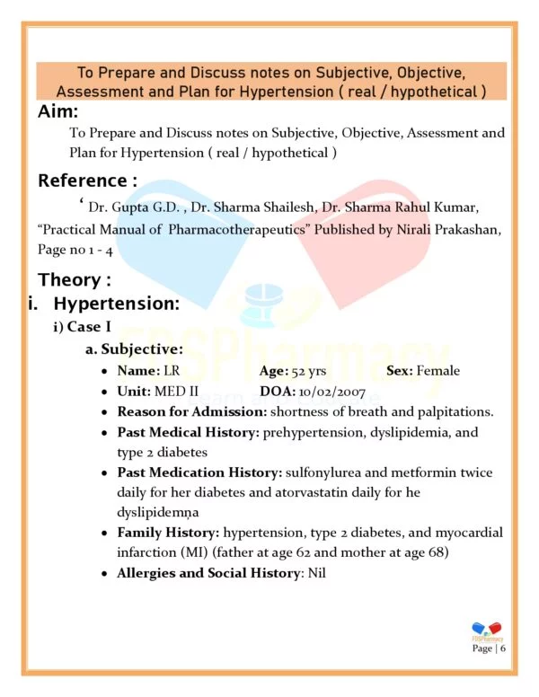 Pharmacotherapeutics Practical Manual - Image 6