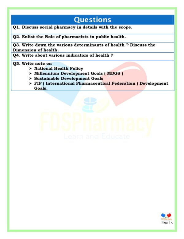 Social Pharmacy Important Questions - Image 5