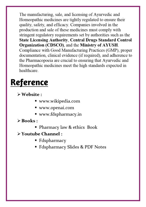 Requirements for Ayurvedic, Homeopathic manufacturing, sale, and licensing requirements Assignment - Image 7