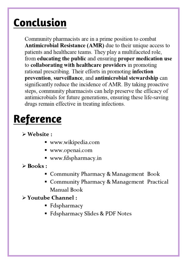 Role of Community Pharmacists in preventing Antimicrobial Resistance Assignment - Image 5