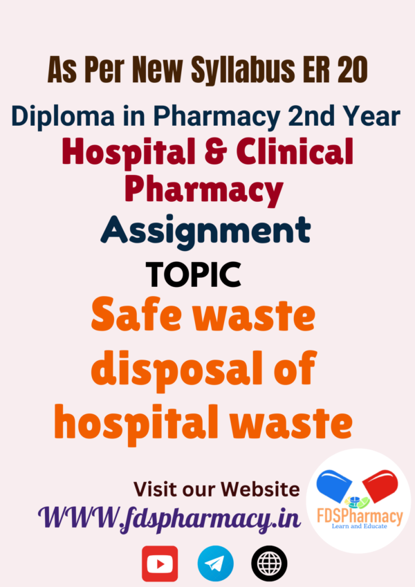 Safe waste disposal of hospital waste Assignment