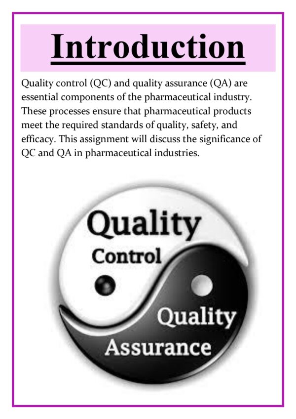 Significance of quality control and quality assurance in pharmaceutical industries Assignment - Image 4