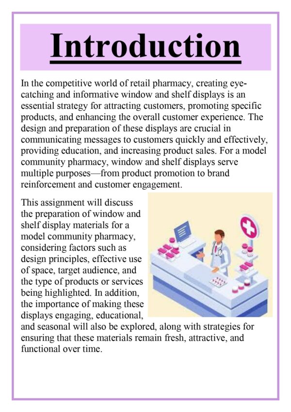 Preparation of window / shelf display materials for the model community pharmacy Assignment - Image 4