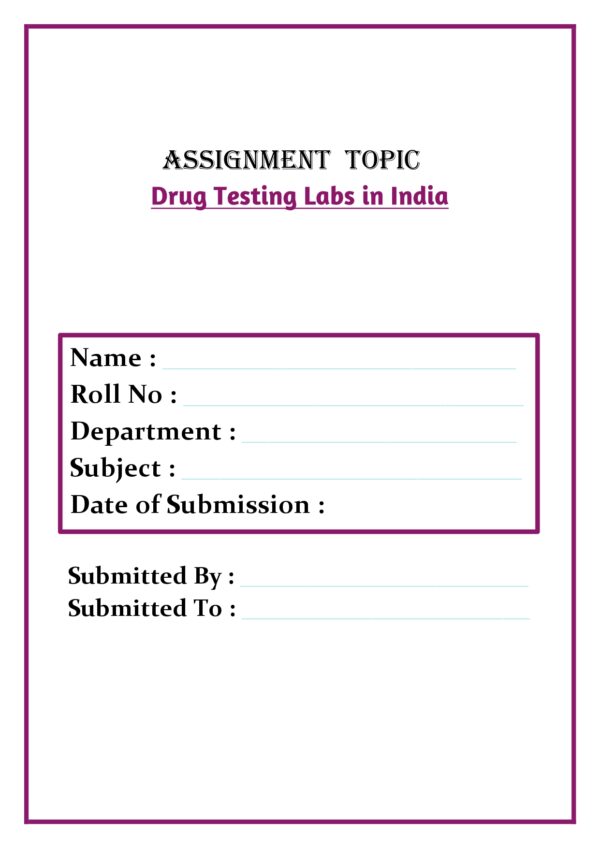 Drug Testing Labs in India Assignment - Image 2
