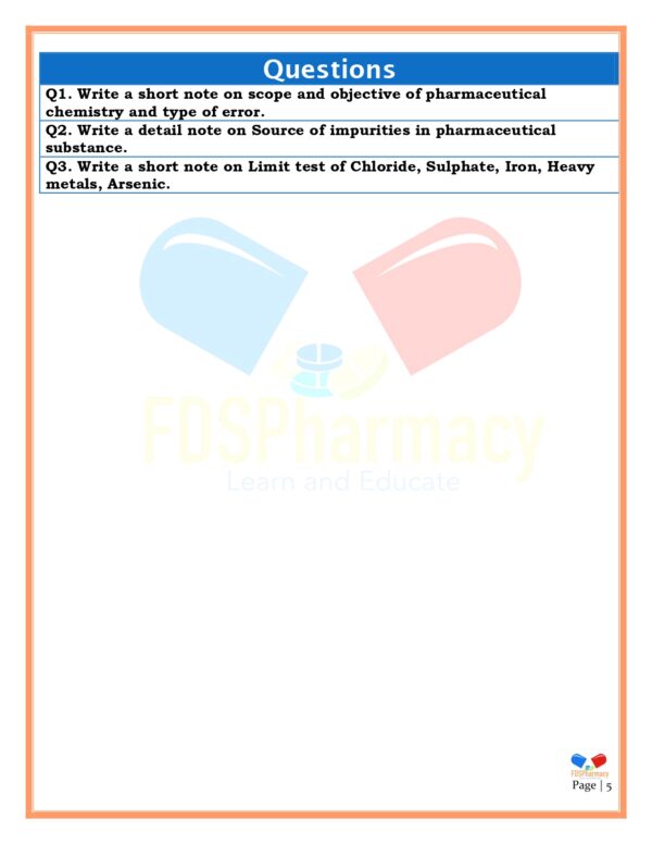 Pharmaceutical Chemistry Important Questions - Image 5