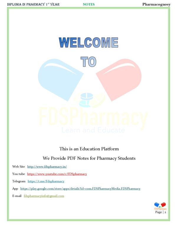 Pharmacognosy Notes - Image 2