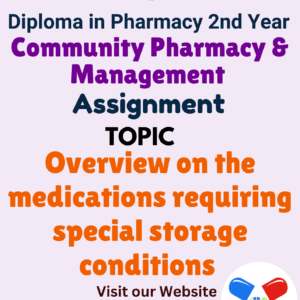 Overview on the medications requiring special storage conditions Assignment
