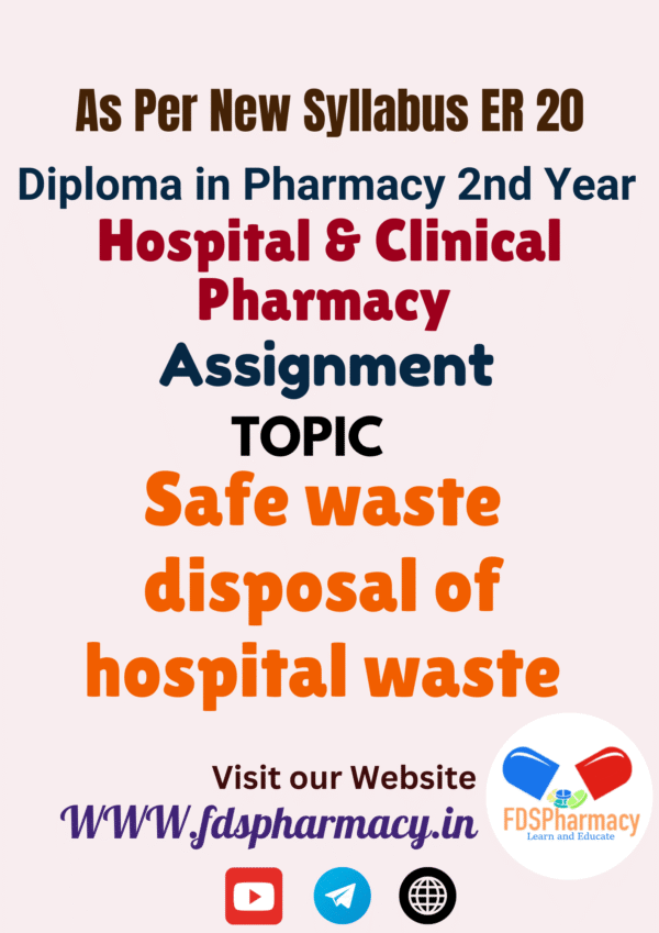 Safe waste disposal of hospital waste Assignment