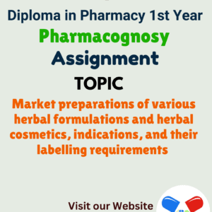Market preparations of various herbal formulations and herbal cosmetics, indications, and their labelling requirements Assignment