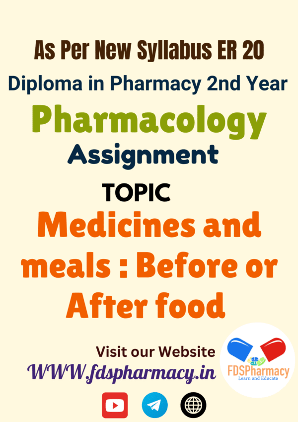 Medicines and meals: Before or After food Assignment