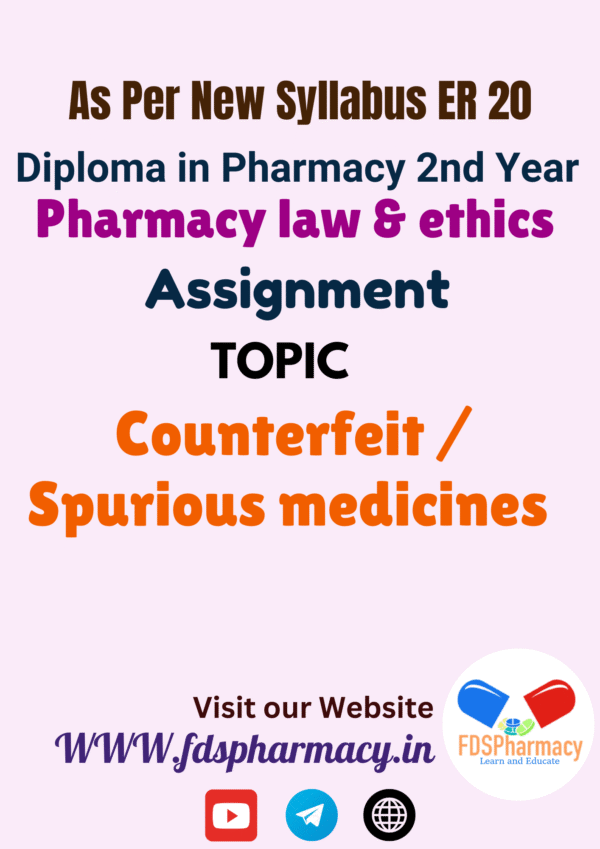 Counterfeit / Spurious medicines Assignment