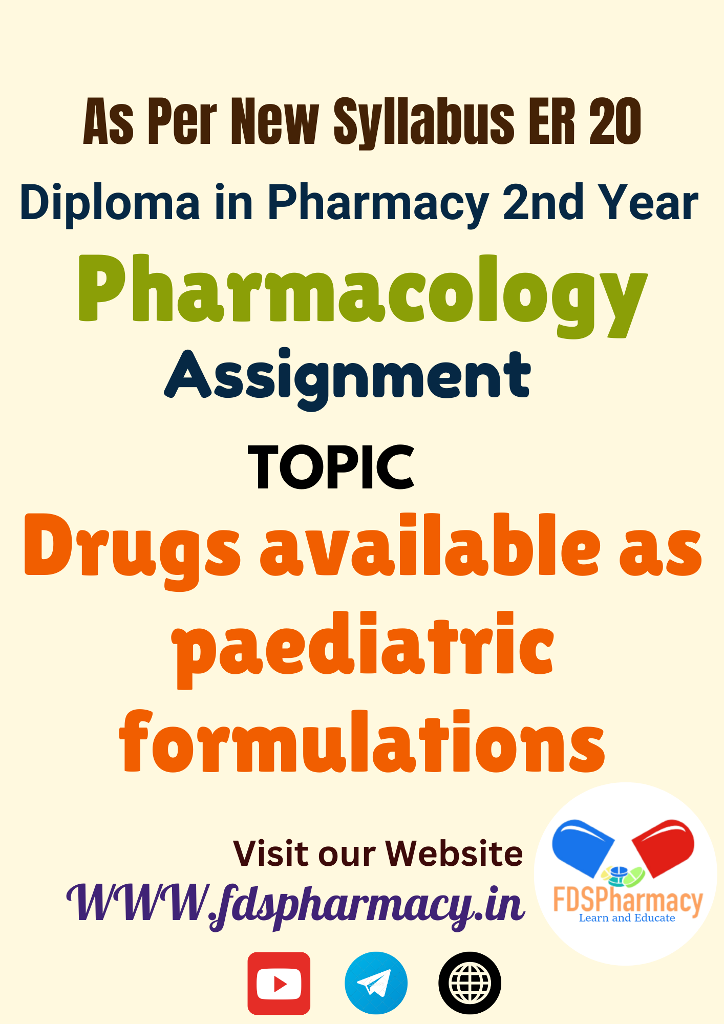 Drugs available as paediatric formulations Assignment