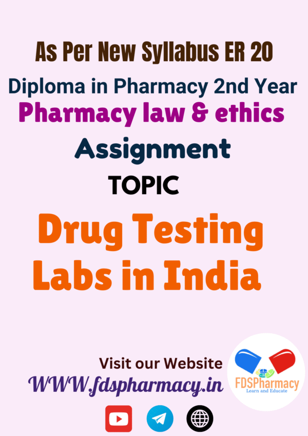 Drug Testing Labs in India Assignment