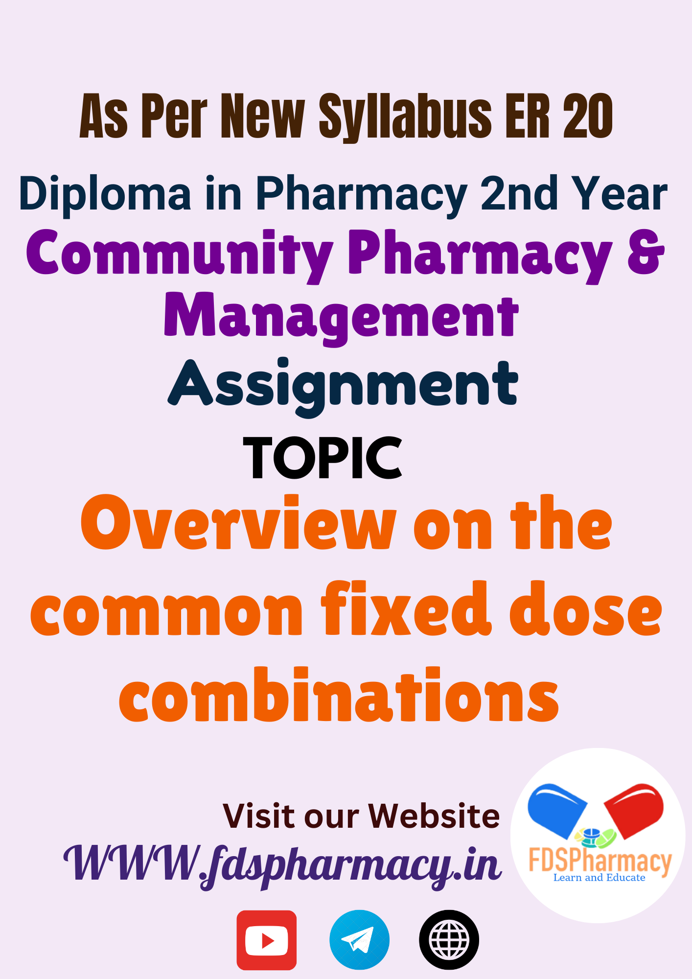 Overview on the common fixed dose combinations Assignment