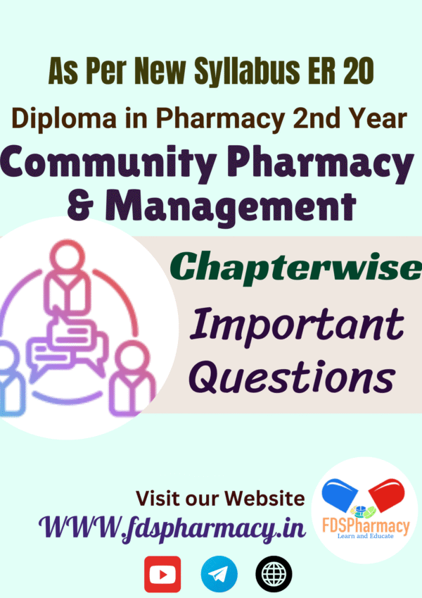 Community Pharmacy and Management Important Questions