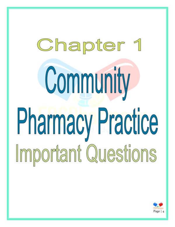 Community Pharmacy and Management Important Questions - Image 4