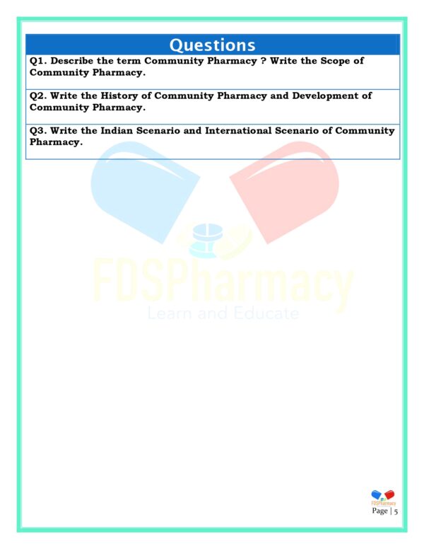 Community Pharmacy and Management Important Questions - Image 5