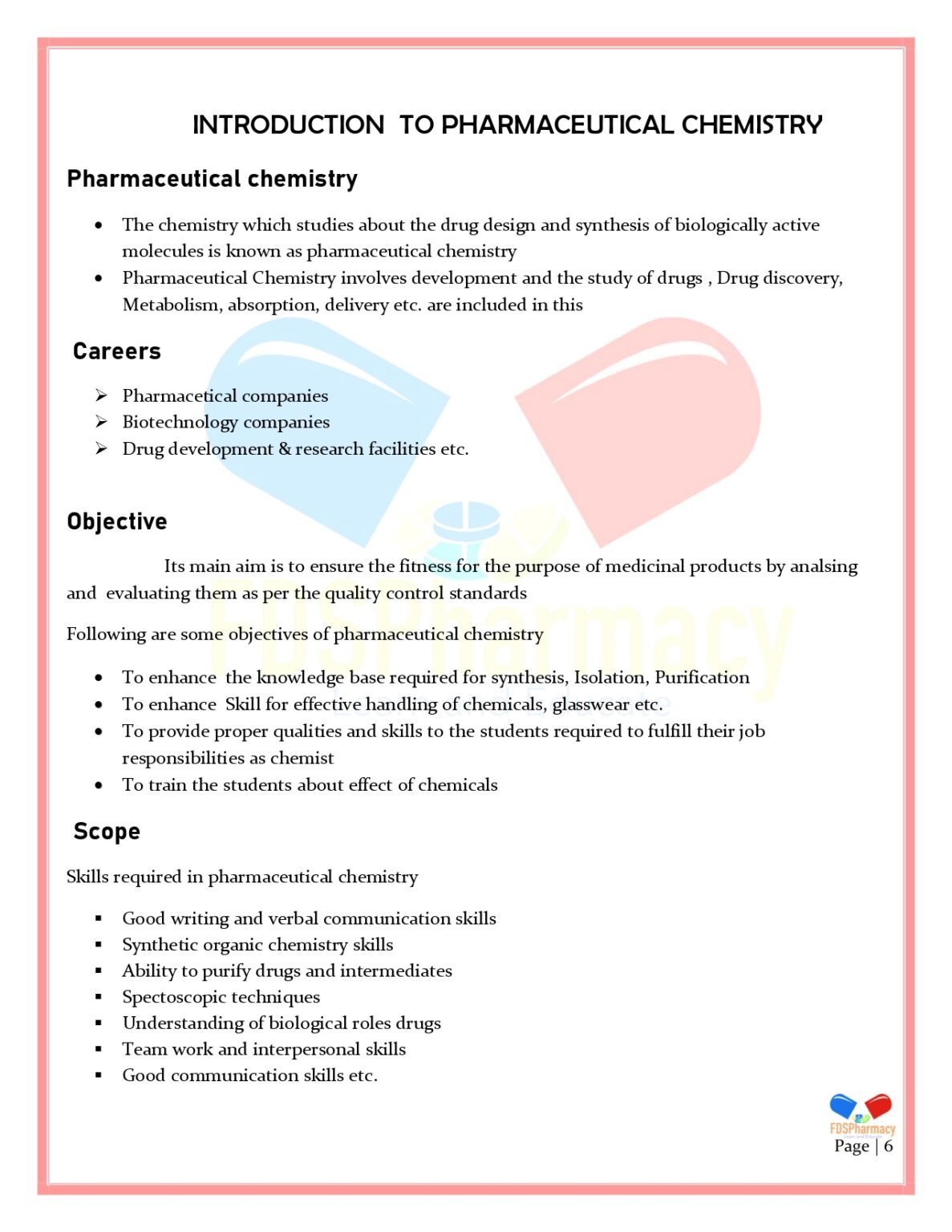 D.Pharmacy 1st Year Notes – FDSPharmacy