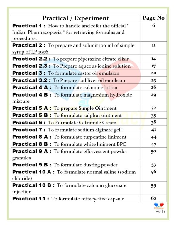 D.Pharmacy 1st Year Practical Manual - Image 4