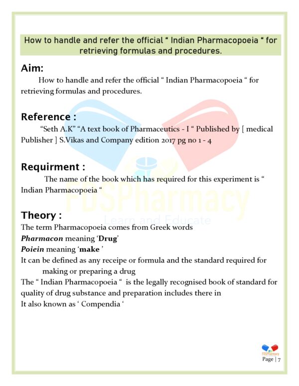 D.Pharmacy 1st Year Practical Manual - Image 8