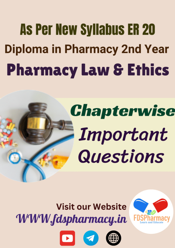Pharmacy Law and Ethics Important Questions