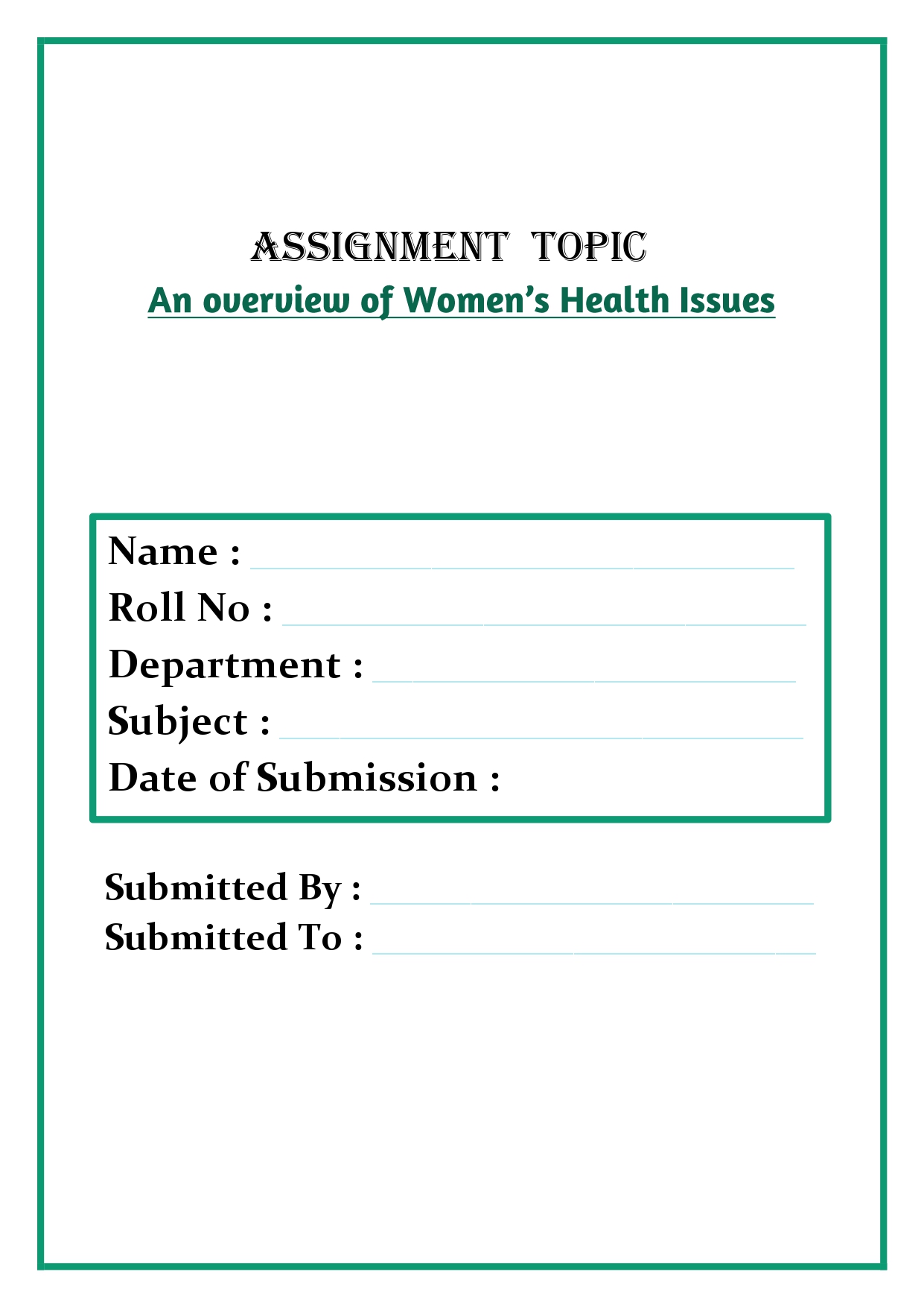 An overview of Women’s Health Issues Assignment - Image 4