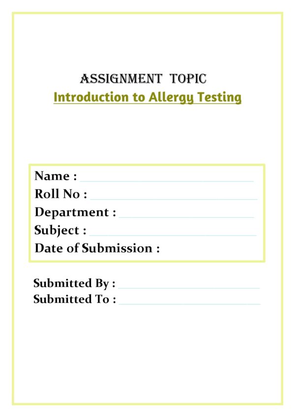 Introduction to Allergy Testing Assignment - Image 4