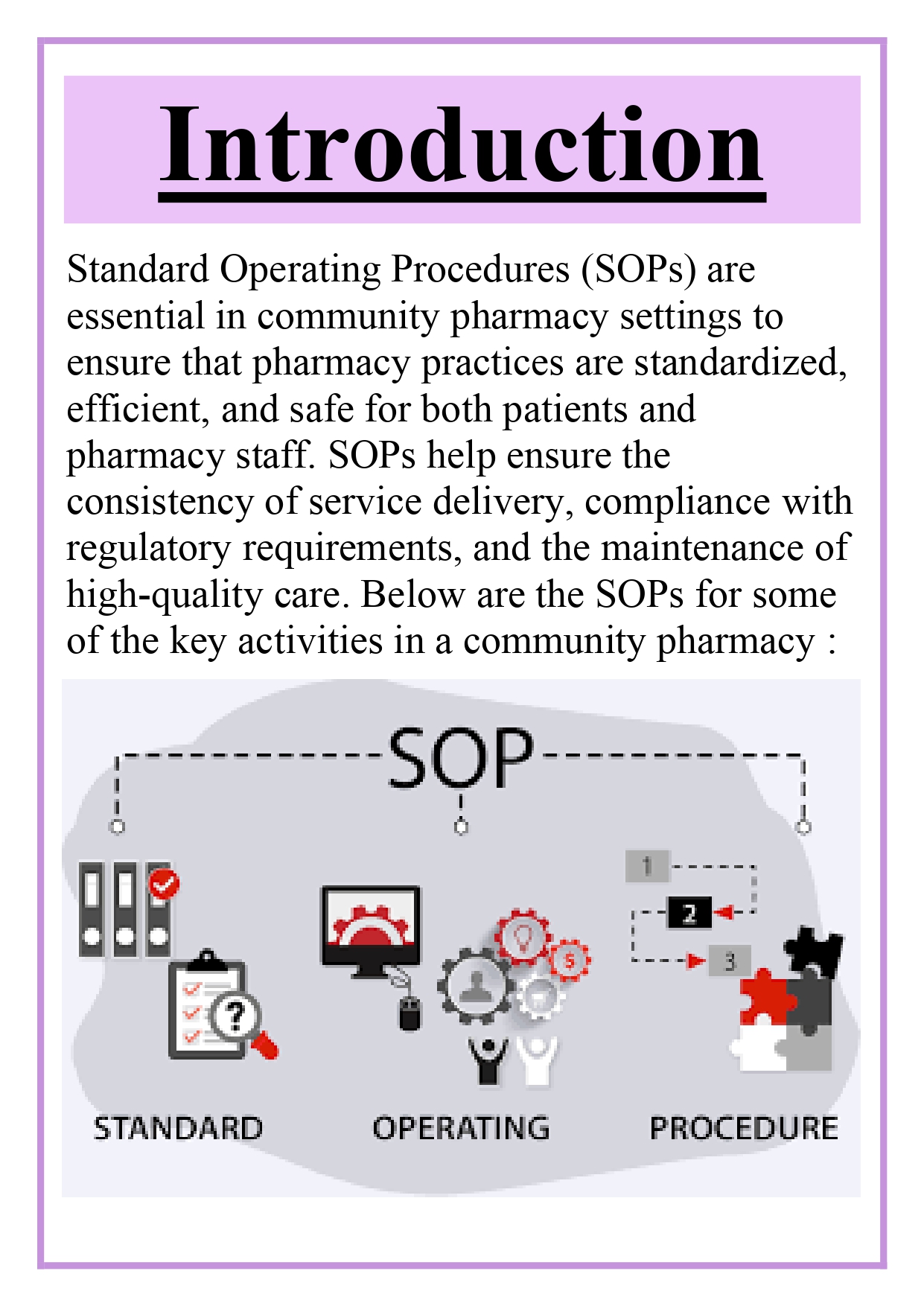 SOPs for various activities in Community Pharmacy (as discussed in Theory and Practical) Assignment - Image 6