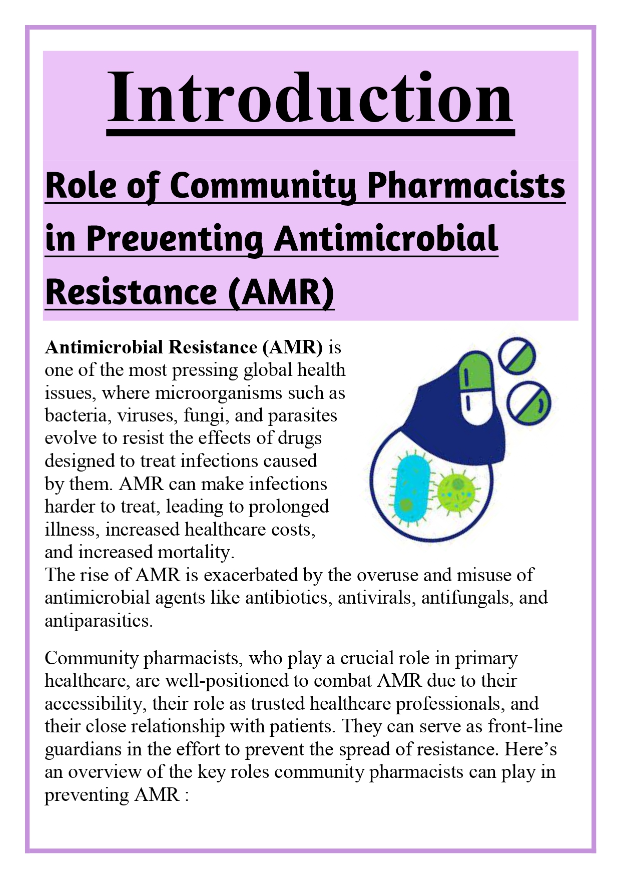 Role of Community Pharmacists in preventing Antimicrobial Resistance Assignment - Image 6