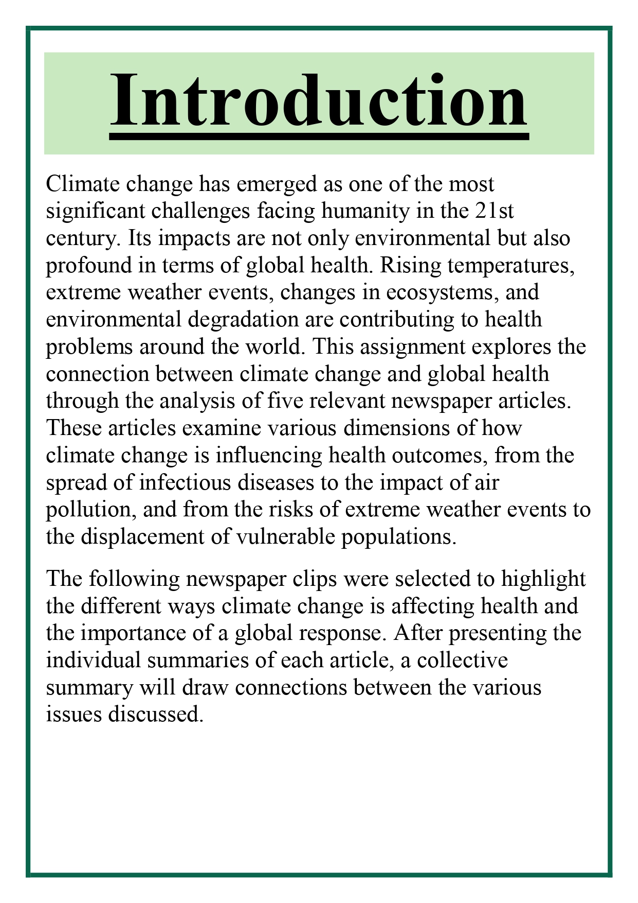 Collection of newspaper clips (minimum 5) relevant to any one topic and its submission in an organized form with collective summary based on the news items Assignment - Image 6