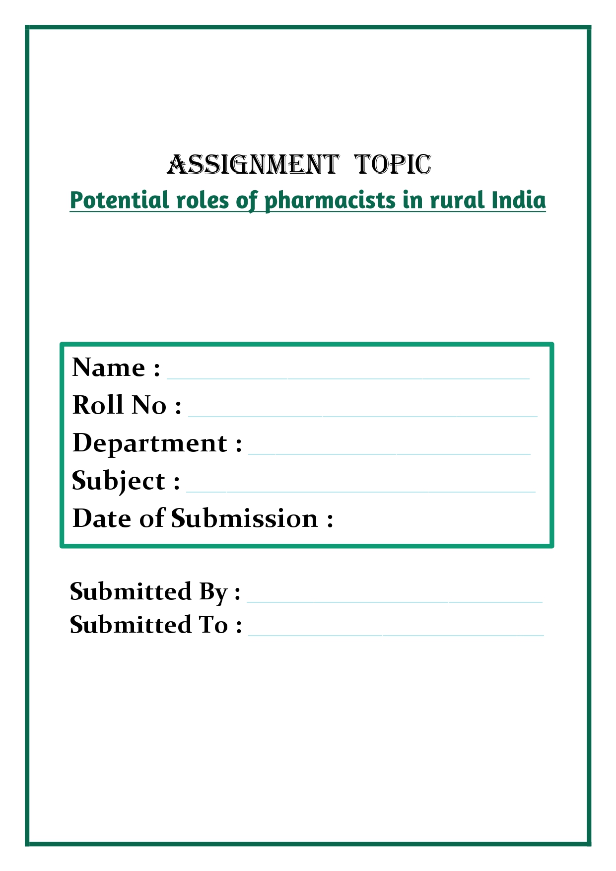 Potential roles of pharmacists in rural India Assignment - Image 4